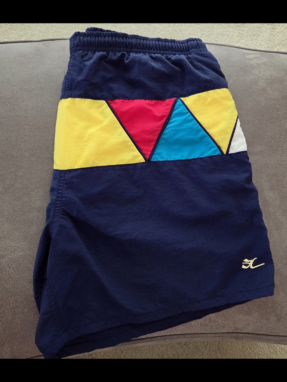 Rad 90s Surfer Hobie Colorblock Swim Trunks Retro Board Shorts Size Medium